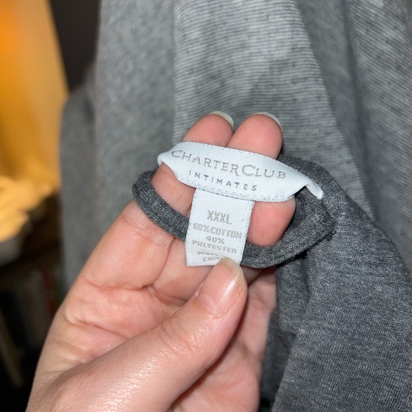 🤍 Charter Club Intimates Gray Knit Robe / Lounge Cardigan – XL - Picture 3 of 3